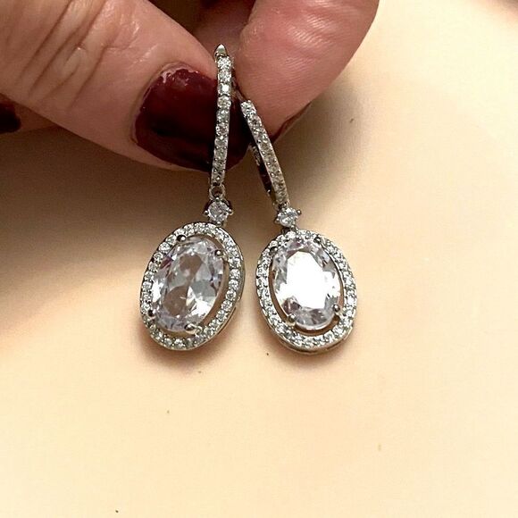 The Living Large Estate inspired round drop earrings 925 - Picture 6 of 12